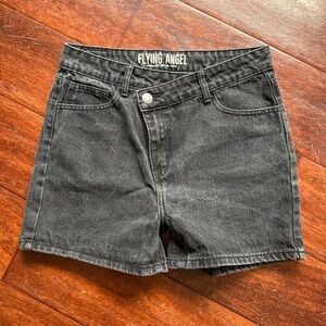 Flying Angel Women's Black Denim Shorts